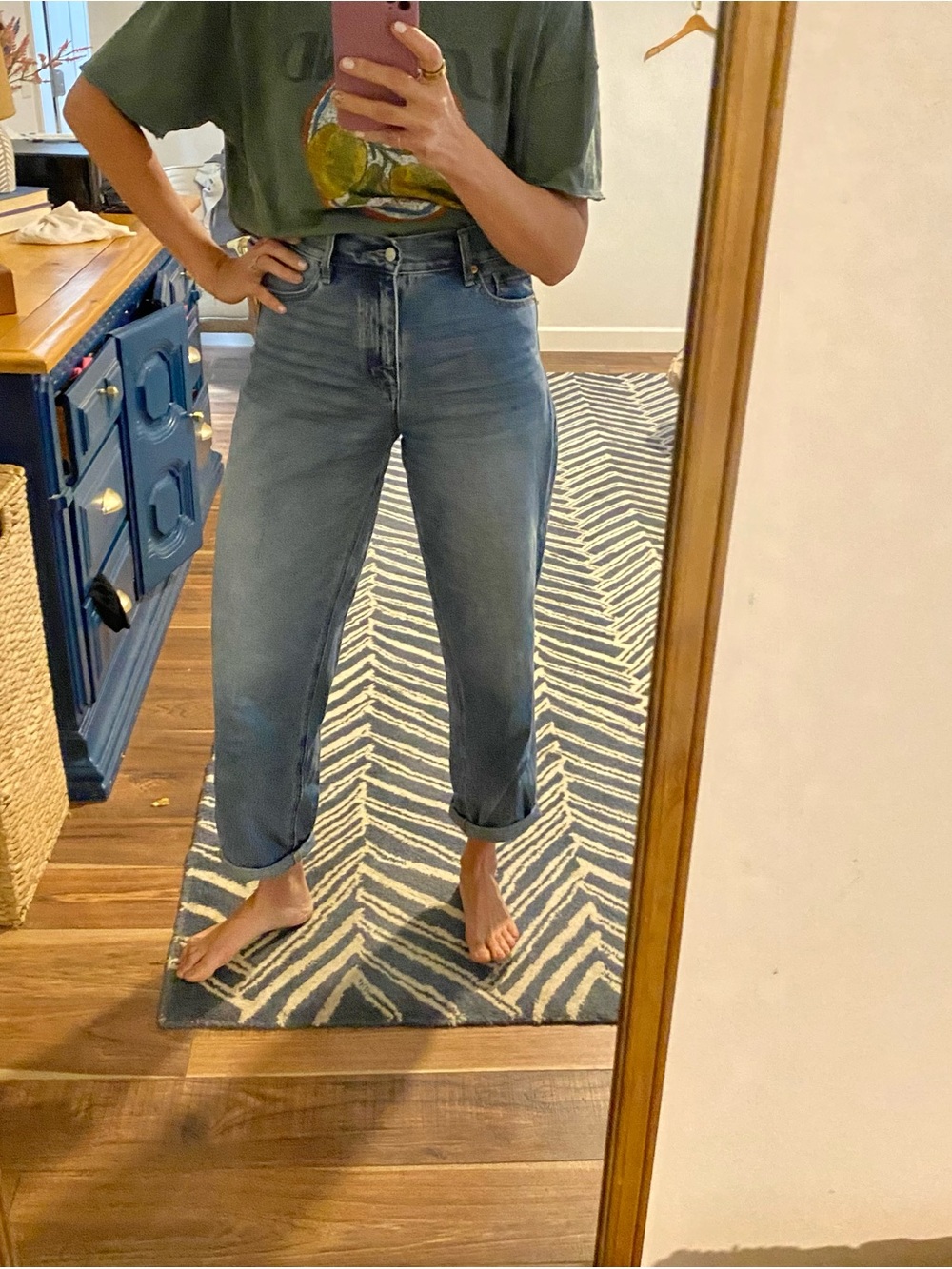 NWOT Women's Boyfriend Jeans in Medium Blue Wash